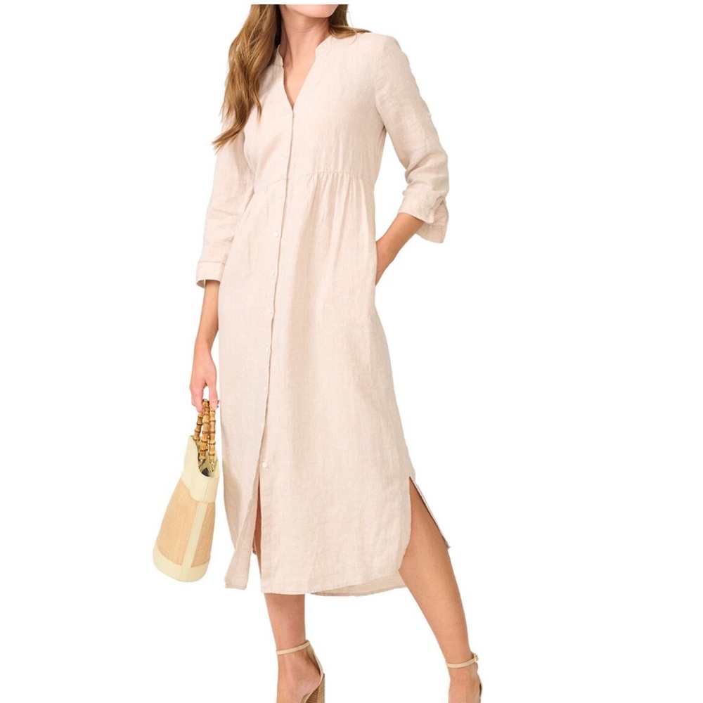 J.McLaughlin 100% Linen dress with pockets NWOT